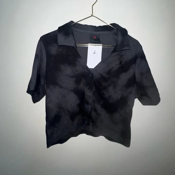 Jordan collared knit top in smoke gray‎ large - Image 3