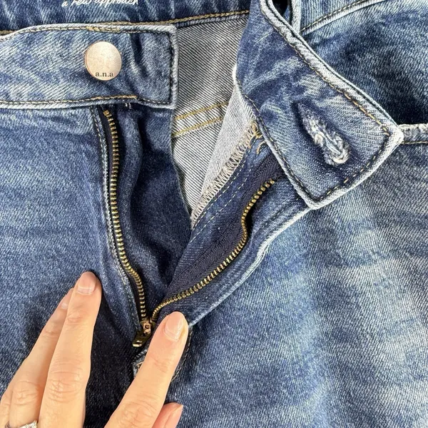 a.n.a. A New Approach Sz 14 Jeans‎ Mid Rise Boyfriend Straight Distressed Grunge - Image 6