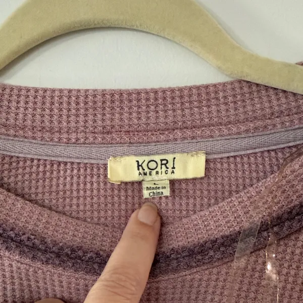 Kori Mauve Waffle-Knit Long Sleeve Pullover - Image 2