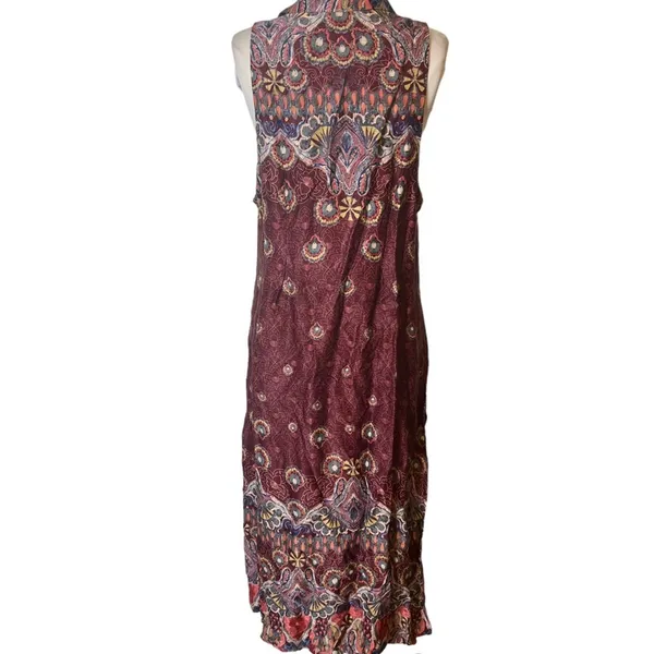 Free people‎ come see about me longline vest duster paisley print sz M - Image 8