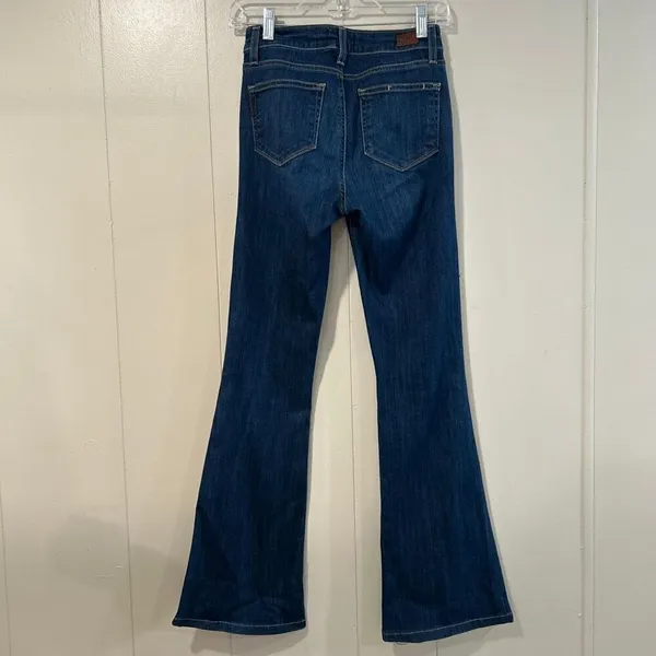 Paige Denim Flare Jeans Size 25 Dark Wash | Premium Stretch Bootcut Mid Rise - Image 3