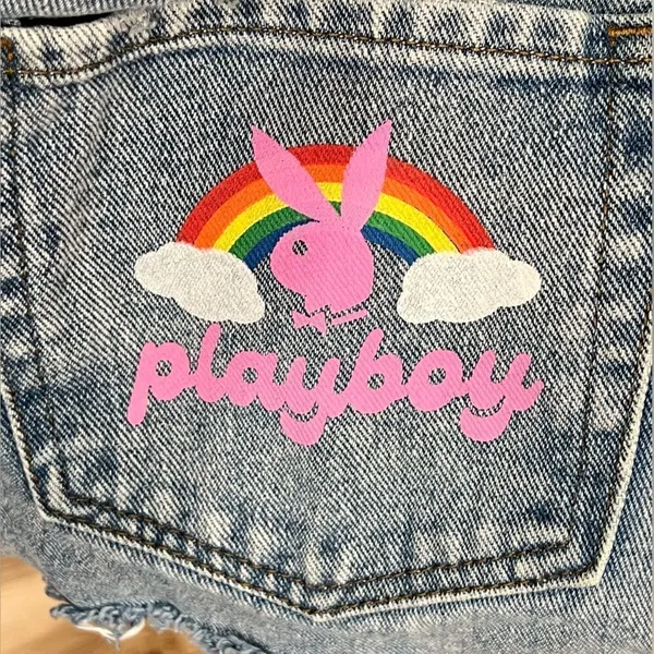 Playboy PacSun Bunny '90s Boyfriend Jeans High Rise Ripped Distressed Women’s 27 - Image 2