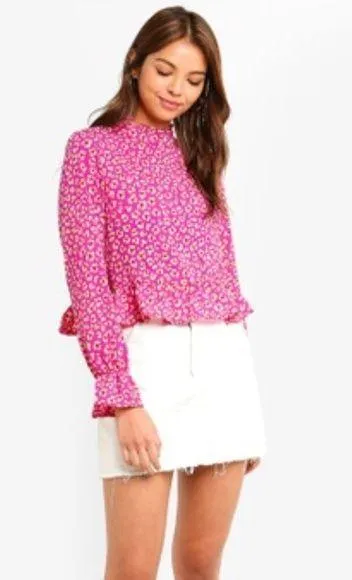 NWT Cotton On Bree Frill Leopard Blouse - Image 2