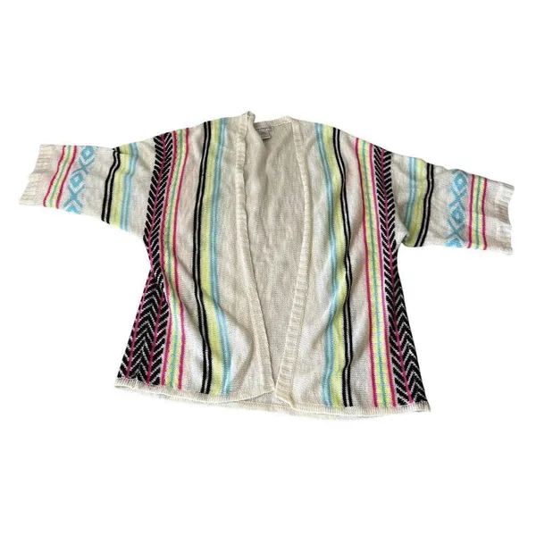 Love on a Hanger Open Cardigan Ivory Neon Women's Size Medium - Image 2