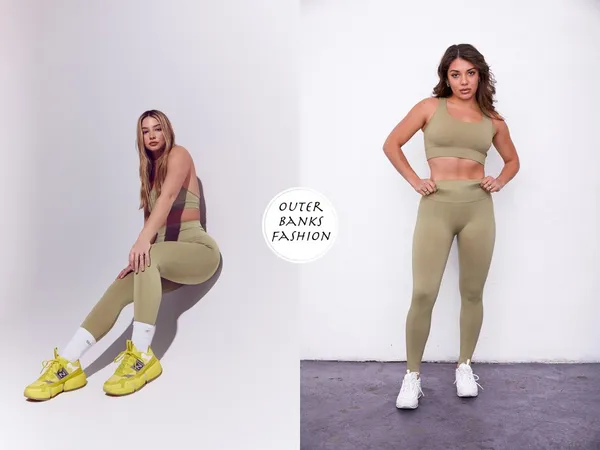Set Active High Waist Leggings And Matching Tube Top - Image 2