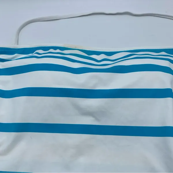 Lauren Ralph Lauren Women Tankini Swimsuit Top LR44E88 Turquoise Stripe Size 10 - Image 2