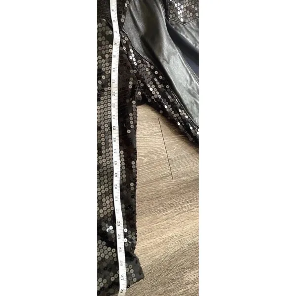 Vintage Firenze Santa Barbara Black Leather Jacket Sz Small MultiColor Moto - Image 7