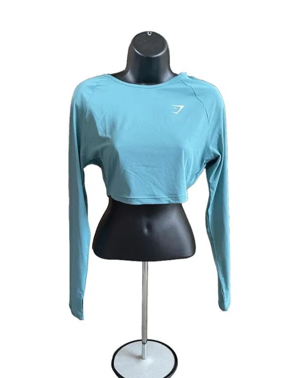 Women's Gymshark Long Sleeve Top Size S Blue - Image 2