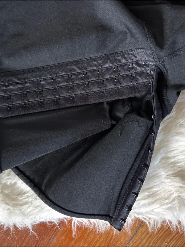 Solid Black Waist Trainer Shapewear Leggings Size M - Image 7