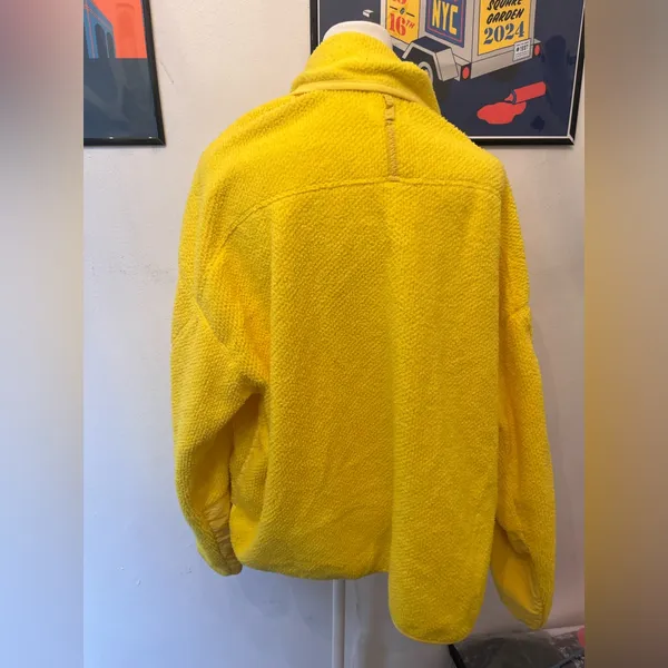 Free People Movement Fleece Zip Up Jacket Neon Yellow Medium - Image 3