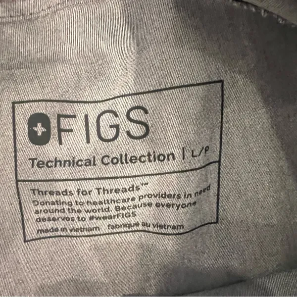 Figs Gray Kade Cargo Joggers with Teal Drawstring - Image 3
