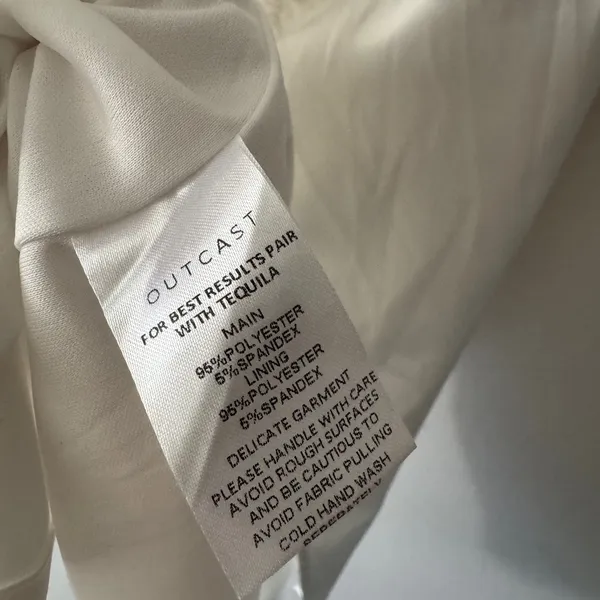 Outcast Ivory White Satin Cinched Draped Skirt Adjustable‎ - Image 8