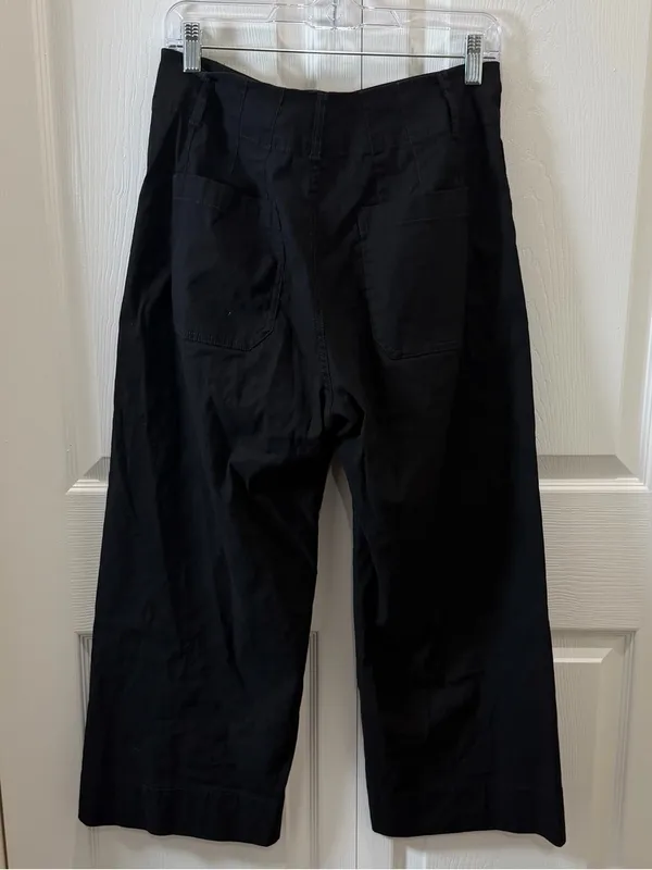 Anthropologie Maeve Colette Crop Black High-Rise Wide Leg Magic Fabric Pants 28P - Image 4