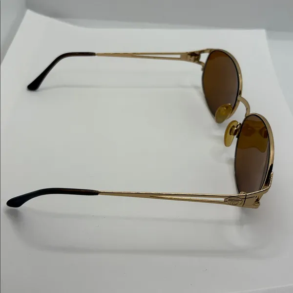Vintage Sergio Tacchini Sunglasses Gold Brown S.T. 1047-S T802 130 90s Designer - Image 4