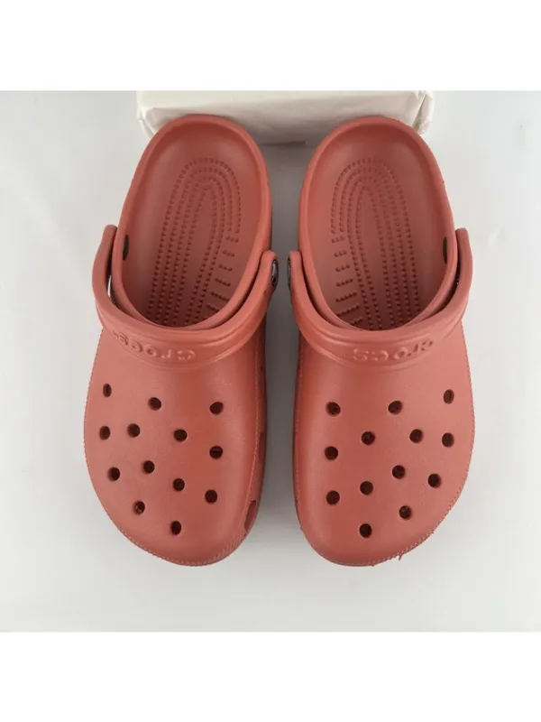 Crocs Classic Clogs Womens 10 Dark Coral Salmon Pink Slip On Comfort Shoes - Image 4