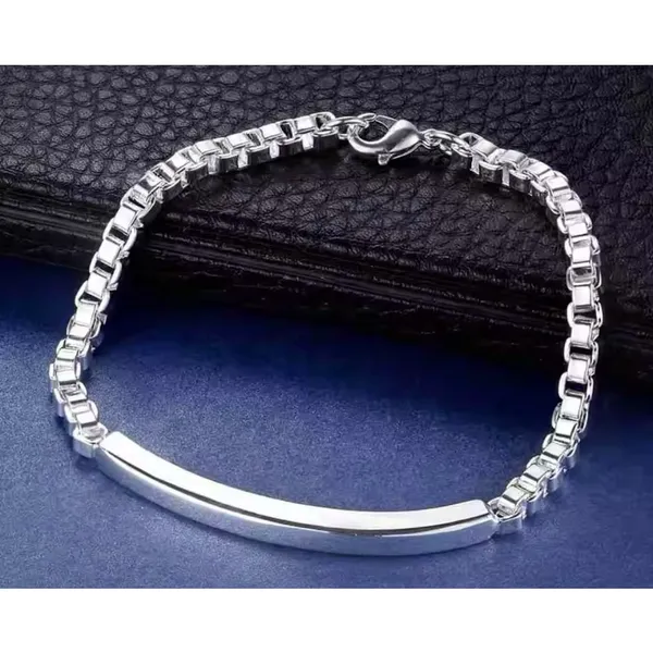 Solid Box Chain Bracelet | 925 Sterling‎ Silver - Image 11