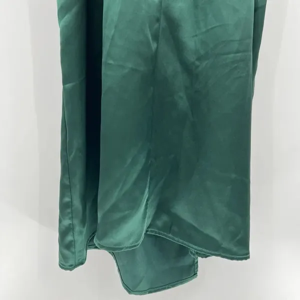 Lulus Down To Dance Emerald Green‎ Satin Gathered Tulip Midi Dress Size XL - Image 8