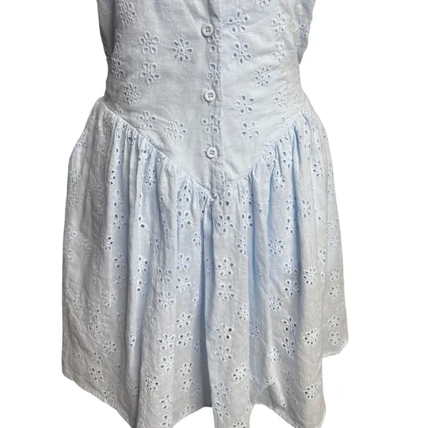 Cider Baby Blue Eyelet Mini Dress S Coquette Cottagecore - Image 7