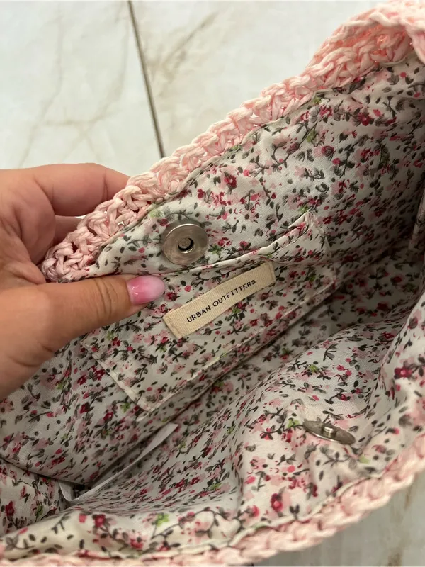 Urban Outfitters Pink Penny Crochet Baguette Bag - Image 7