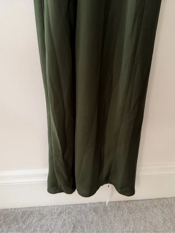 NWT Park & Fifth Albright Dress in Dark Olive Satin Size Small Bridesmaid Maxi - Image 10