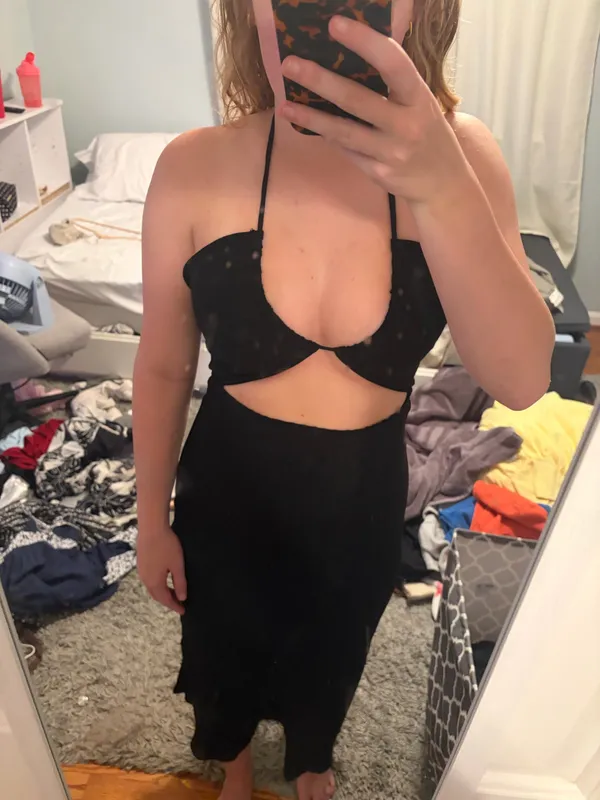 Boutique Cut-Out Black Maxi Dress - Image 2