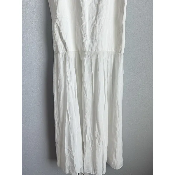 Zara ZW Collection Drop Waist MIDI Dress Oyster White Square Neck Minimalist XL - Image 5
