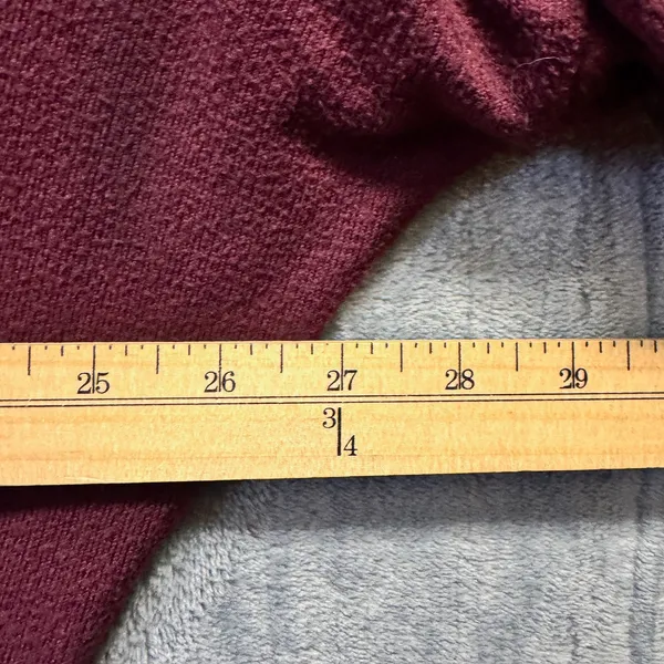 2098 | Aerie Oversized‎ High Low Viscose Blend Knit Pullover Burgundy Women M - Image 3