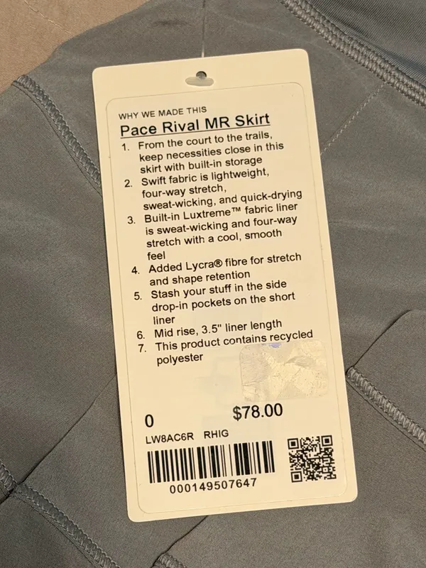 Lululemon Skirt Pace Rival - Image 6