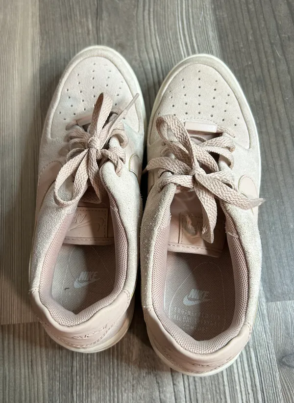 Nike Air Force 1s Light Pink Suede Sneakers - Image 3