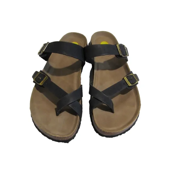 Maui Island Hallie Sandals Black Women’s 10M Cork Footbed Double Buckle - Image 3