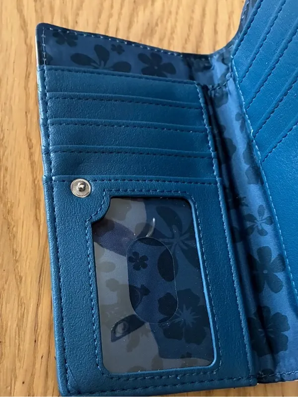 Disney Parks x Loungefly Stitch Tropical Zip Wallet - White/Blue - Image 8