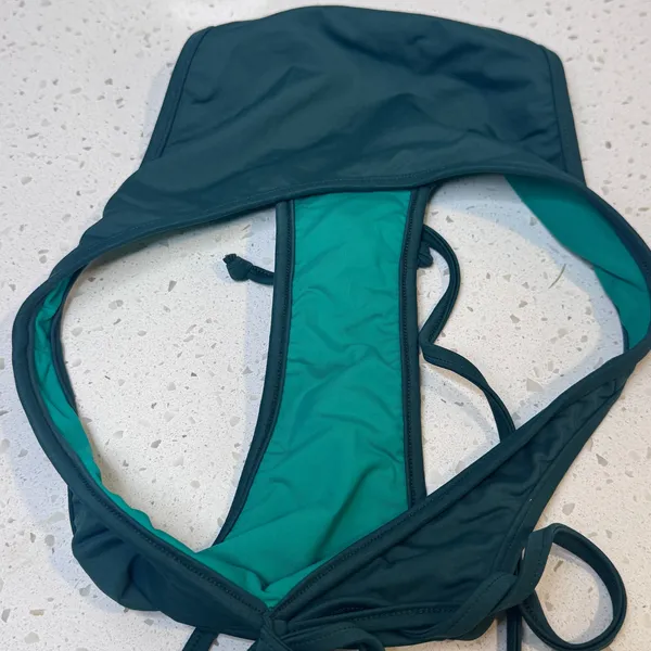 KYA‎ Swim Womens Dark Teal Tie Front Bikini Bottoms Size Medium M Made in USA - Image 5