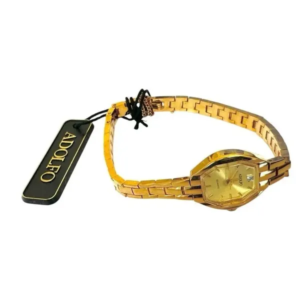 Adolfo Gold-Tone Quartz Watch w/ Diamond Accent - Image 9