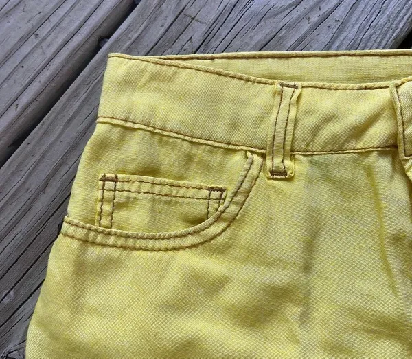 Farm Rio Women's Bright Yellow Cut Off Shorts Size 36 (28" Waist) - Image 3