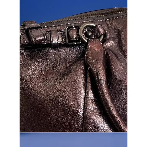 Coach Madison Sophia 18816 Gunmetal Metallic Leather Satchel Handbag Purse GUC - Image 8