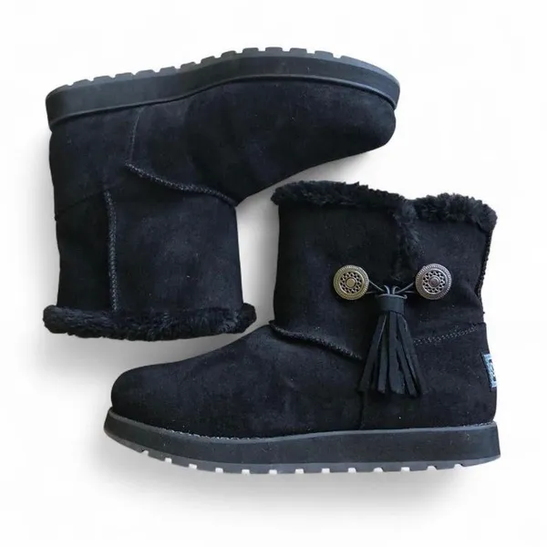 Skechers Black Keepsakes Tribute Faux Fur Lined Concho Tassel Ankle Boots SZ 9 - Image 8