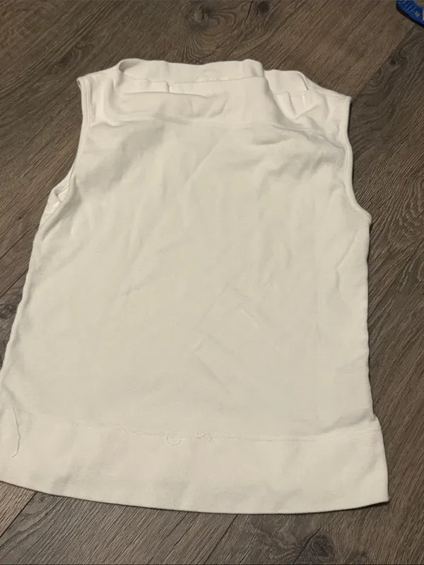 Agolde White Sleeveless Knit Tank with Roll Neck - Image 2