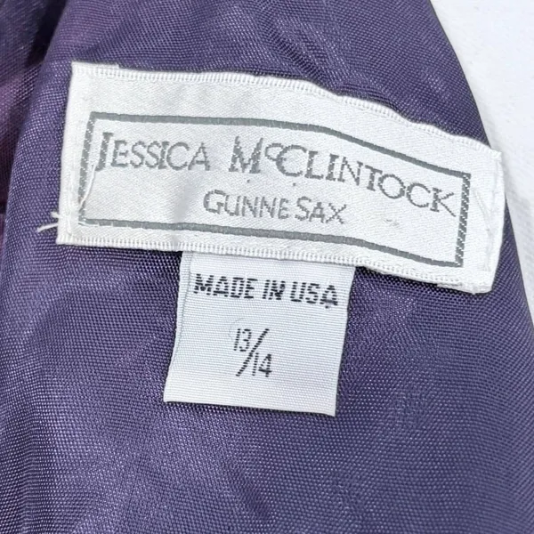 Jessica McClintock Gunne Sax Purple Navy Panel‎ Maxi 13/14 - Image 4
