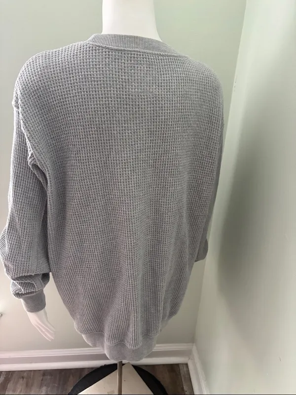 Aerie Brooklyn The Sweat Waffle Crew Oversized Sweatshirt Medium - Image 8
