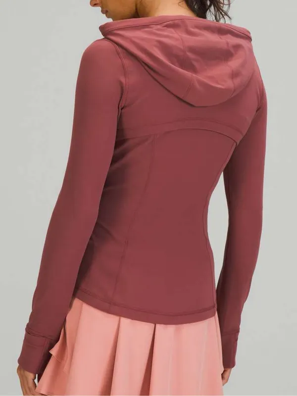 lululemon athletica Define Full-Zip Hooded Nulu Jacket In Smoky Red Size 2 - Image 9