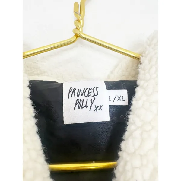 Princess Polly The Keir Puffer Jacket Black/White Size L/XL Plaid Gingham - Image 6