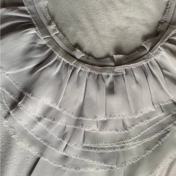 The Limited XS grey ruffle short sleeve cami. Layer under jacket. NWOT - Image 2