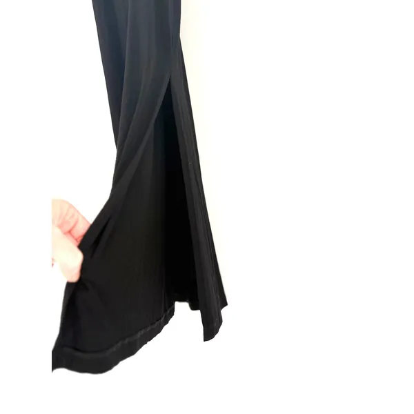 Anatomie Maxi Dress Mesh Panel Sleeveless M Black Italian Luxury Travel Slit - Image 6