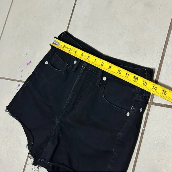 Banana Republic Women Black Denim High Rise 3’ Jean‎ Shorts Cut Off Size 26 - Image 6