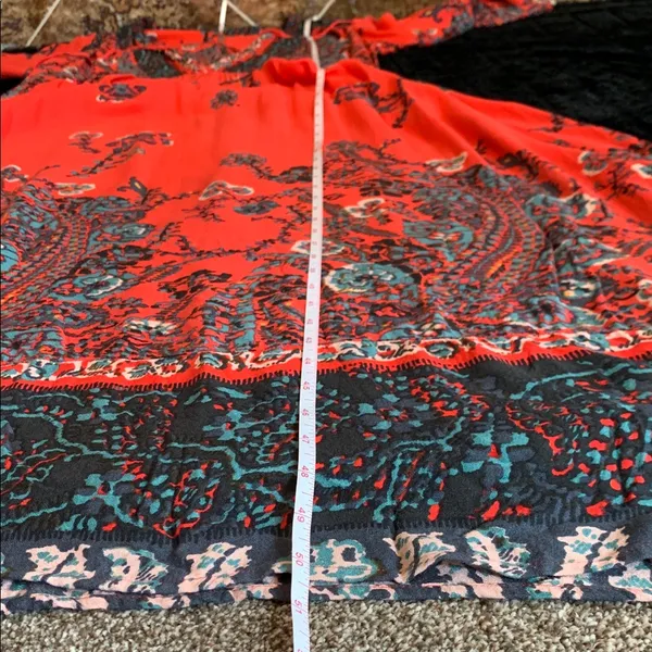 Free People If You Only Knew Maxi Dress Red Boho Peasant Caftan Cottagecore S - Image 8