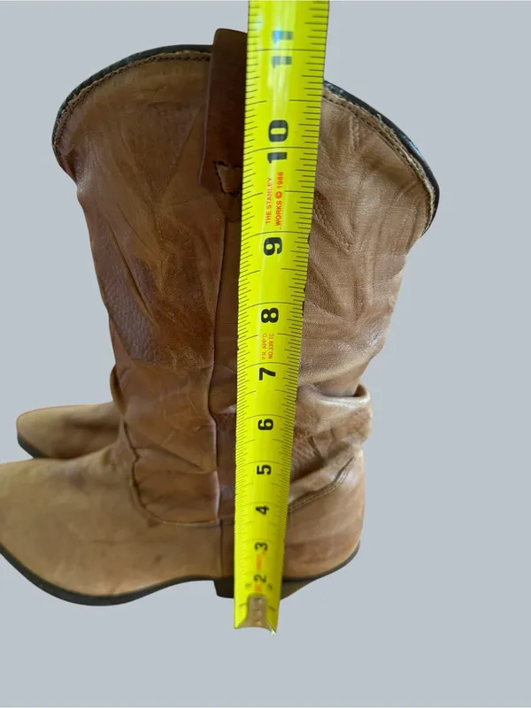 Dingo Vintage Women's Brown Leather Slouch Boot Size 6.5 #267025 - Image 6