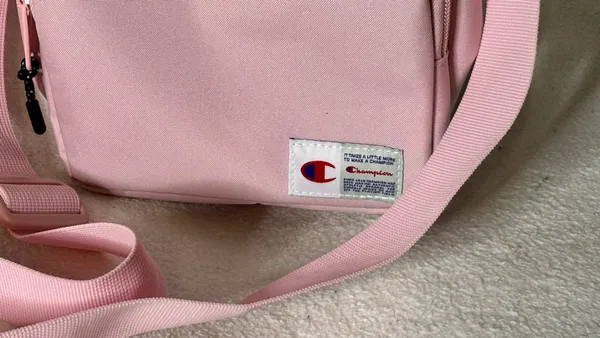 New Champion Pink Nylon Crossbody Bag with Adjustable Strap Pink Interior NWT - Image 3