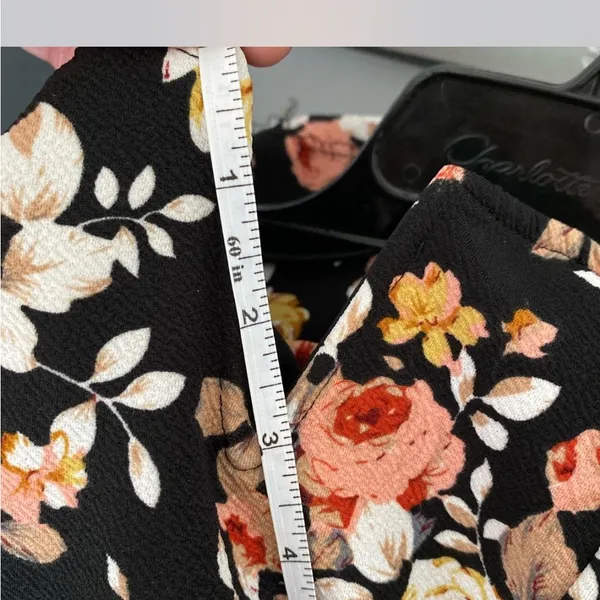 Floral Black Dress with Pink and Yellow Accents - Image 2