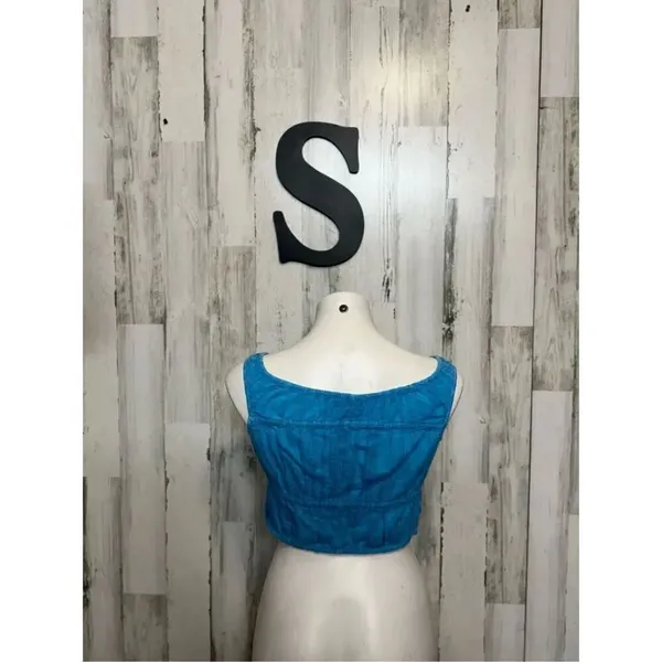 American Eagle blue blouse size small - Image 4