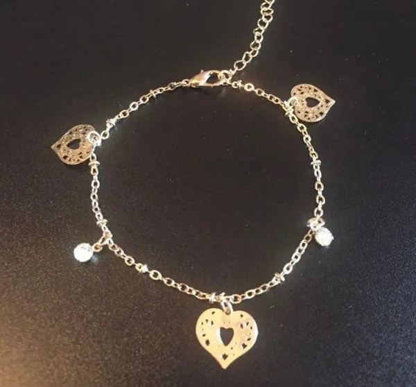 Gold Heart Shaped Anklet - Image 4